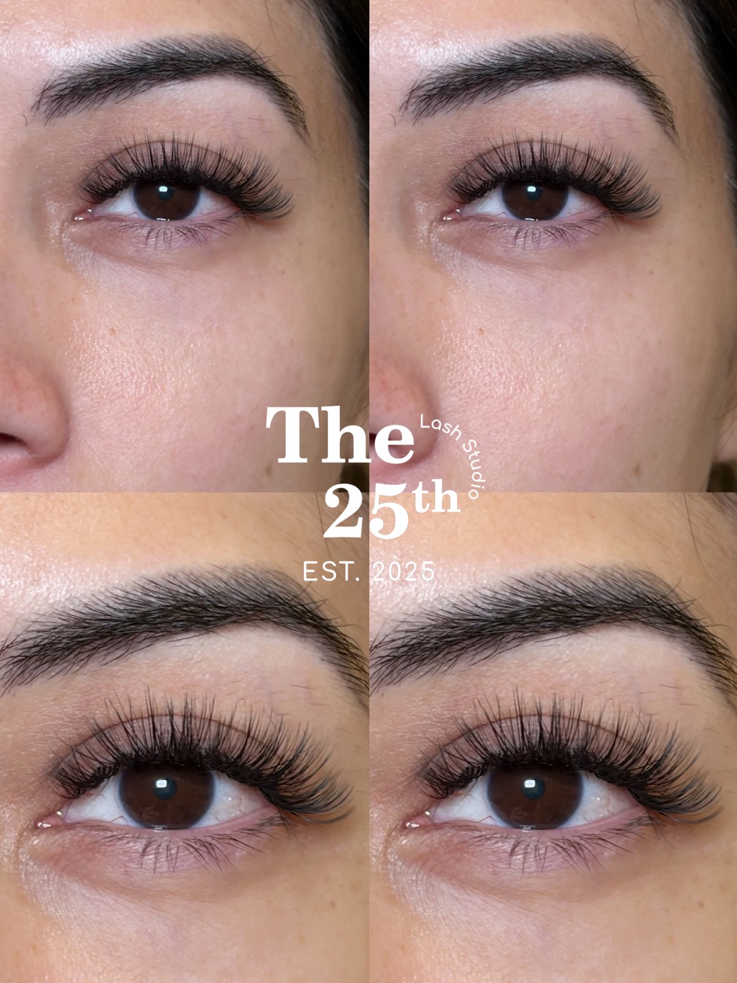 Close-up lash work by The 25th Lash Studio